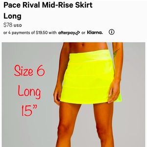 Pace Rival Skirt Tall 15” Neon